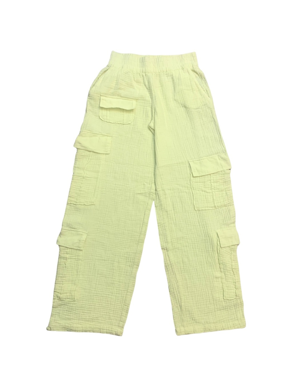Urban Outfitters Bright Lime Yellow Cargo Gauze Pants Utility Neon Dopamine Boho